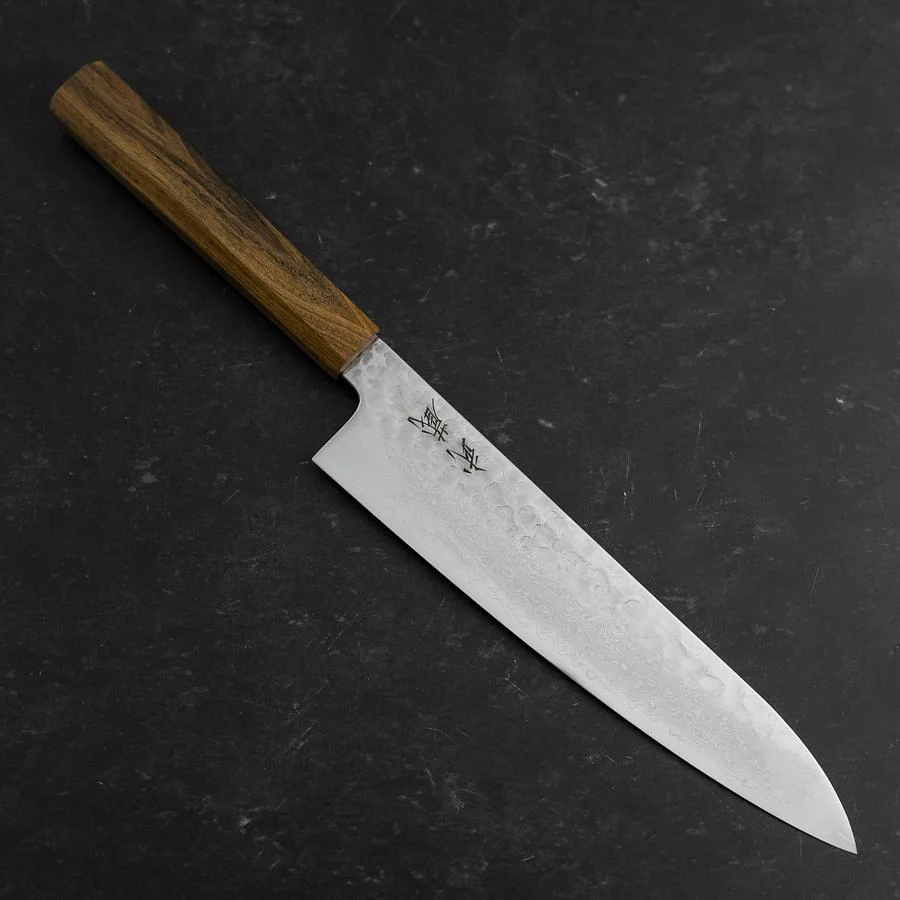 Gyuto VG-10 Tsuchime Damast Eschenholz Griff 210mm
