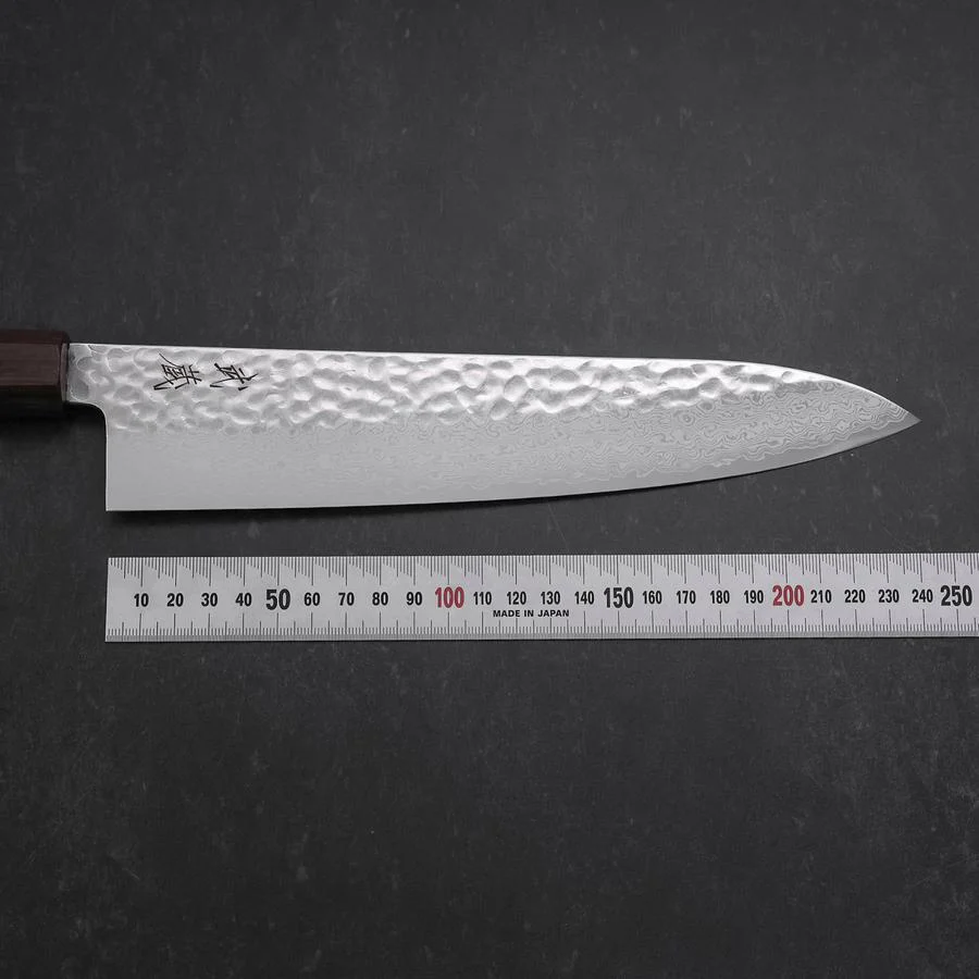 Gyuto VG-10 Tsuchime Damast Eschenholz Griff 240mm - Image 7