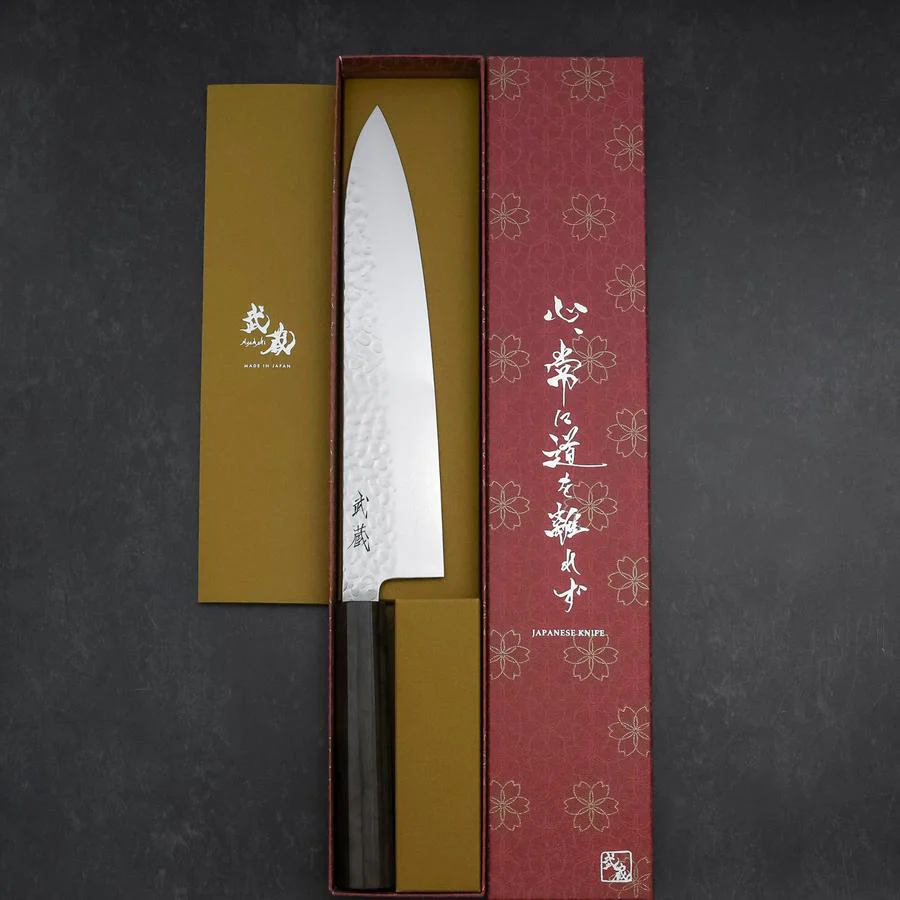 Gyuto VG-10 Tsuchime Damast Eschenholz Griff 240mm - Image 8