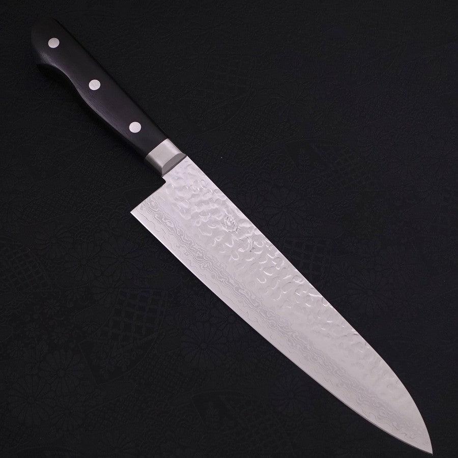 Gyuto VG-10 Tsuchime Damast Schwarzer Westlicher Griff 210mm