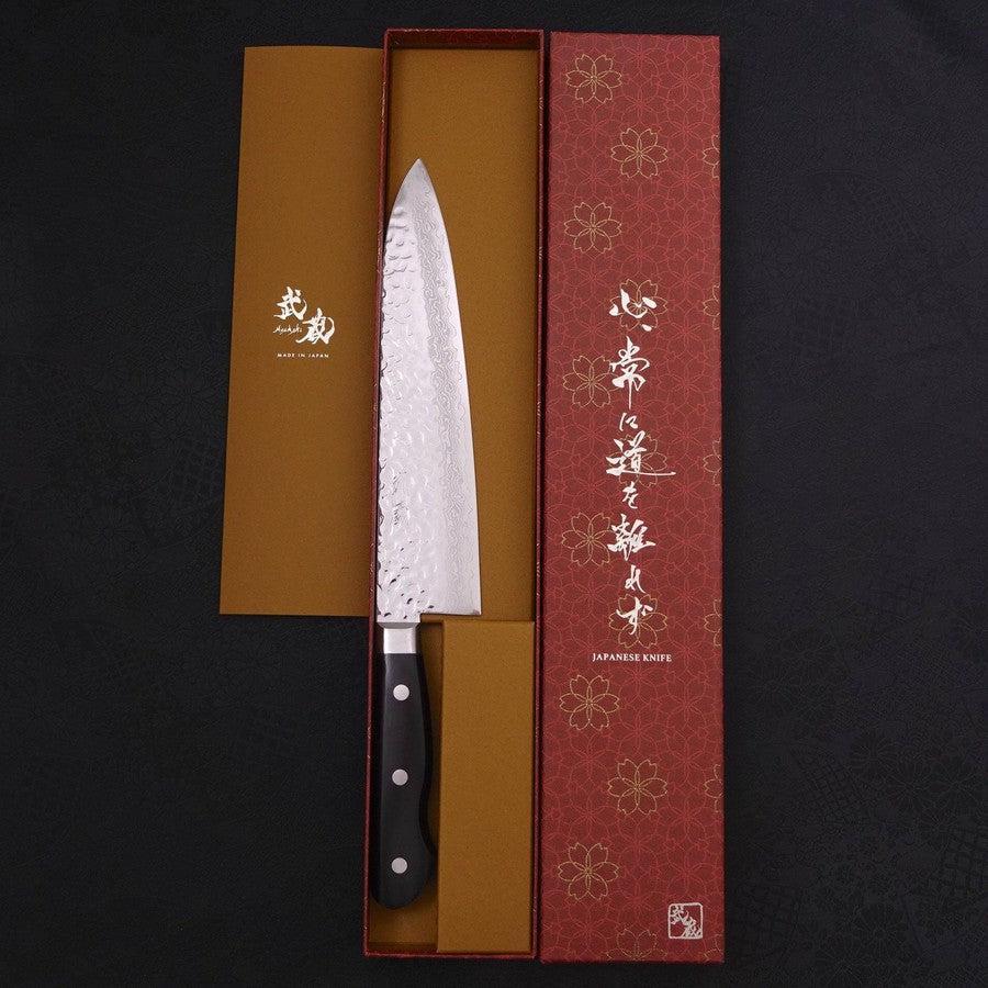 Gyuto VG-10 Tsuchime Damast Schwarzer Westlicher Griff 210mm - Image 8