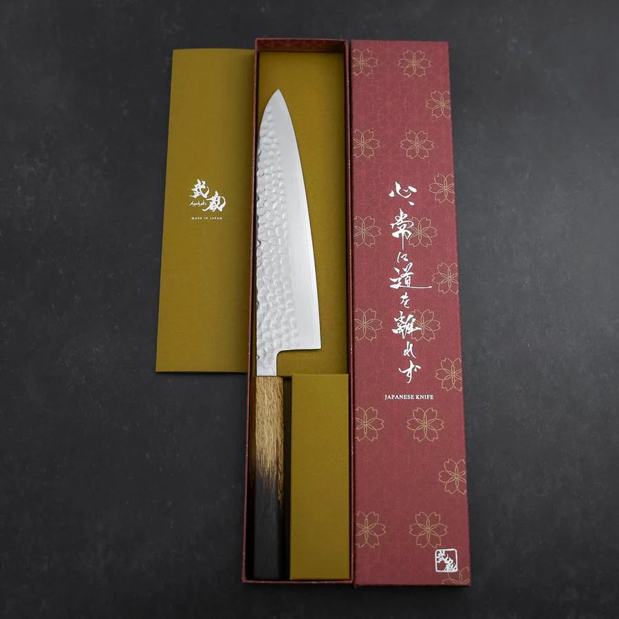 Gyuto VG-10 Tsuchime Damast Yaki Urushi Griff 210mm - Image 8