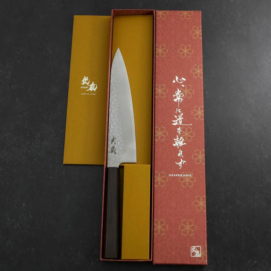 Gyuto VG-10 Tsuchime Ebenholz Griff 200mm - Image 8