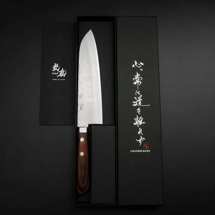 Gyuto VG-10 Tsuchime Runder Mahagoni Griff 180mm - Image 8