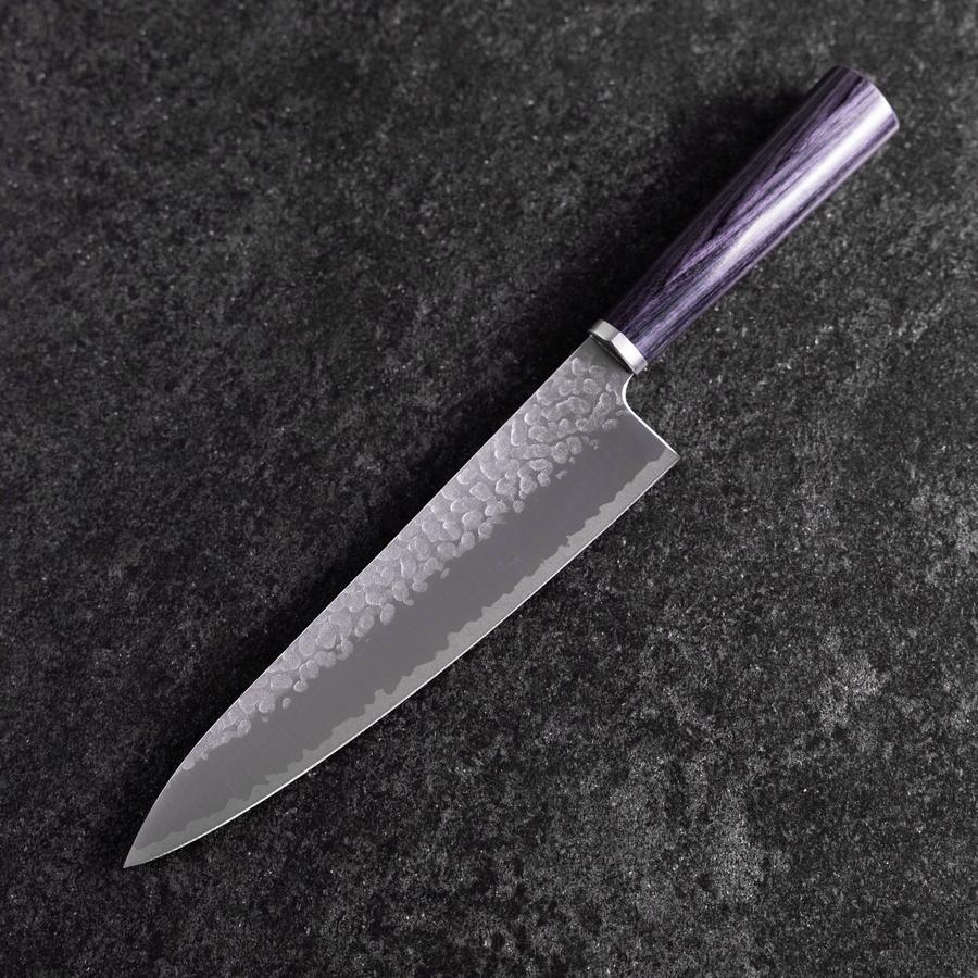 Gyuto VG-10 Tsuchime Runder Lila Griff 200mm - Image 2