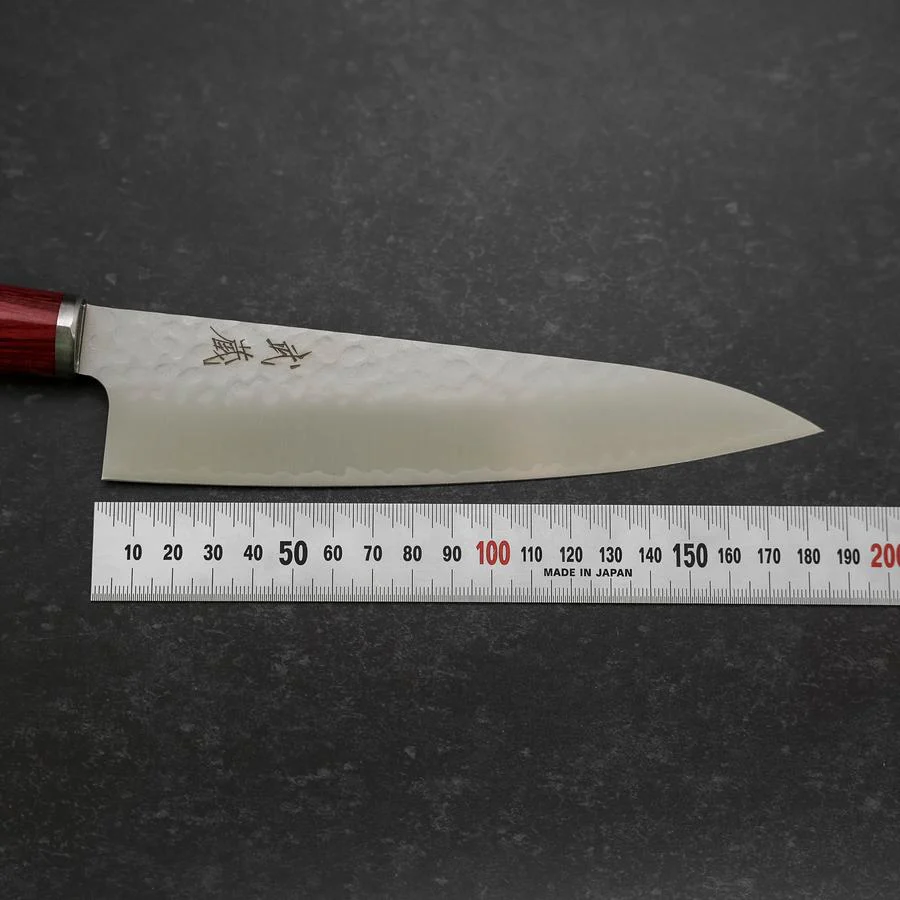 Gyuto VG-10 Tsuchime Roter Westlicher Griff 185mm - Image 7