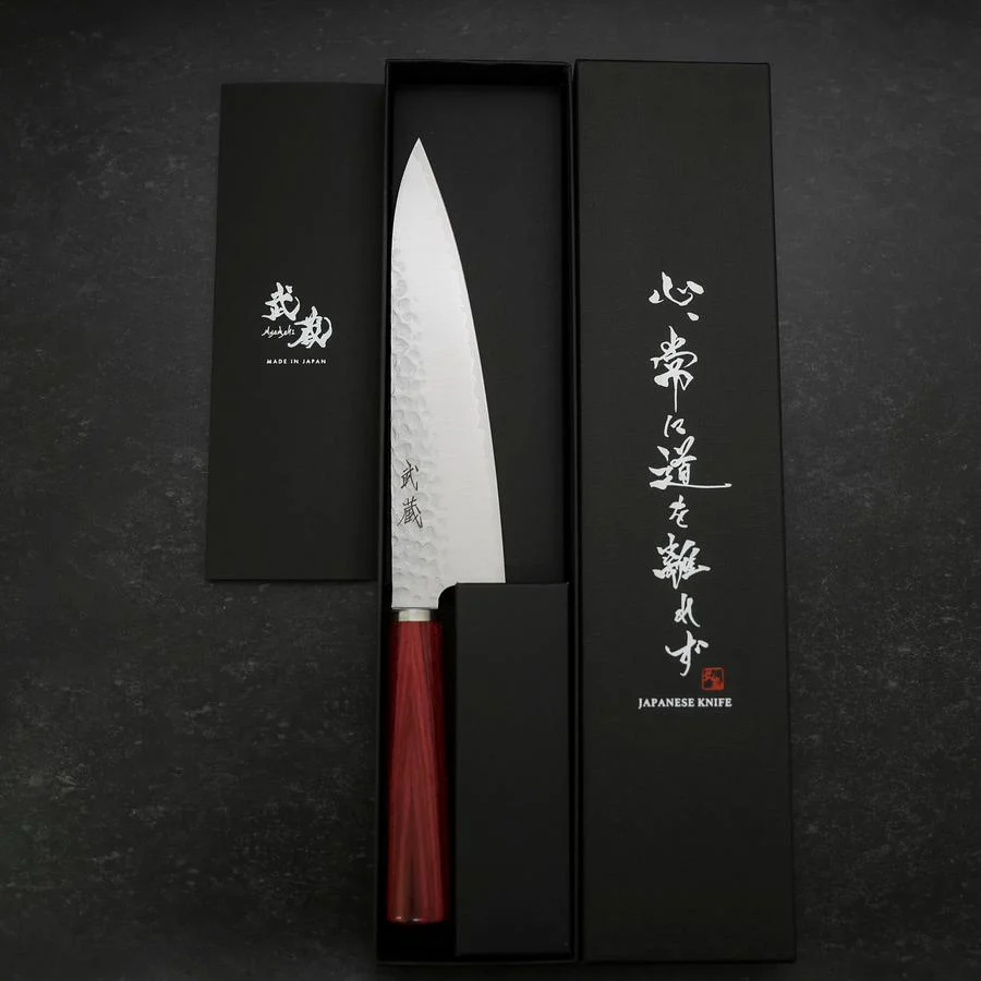 Gyuto VG-10 Tsuchime Roter Westlicher Griff 185mm - Image 8