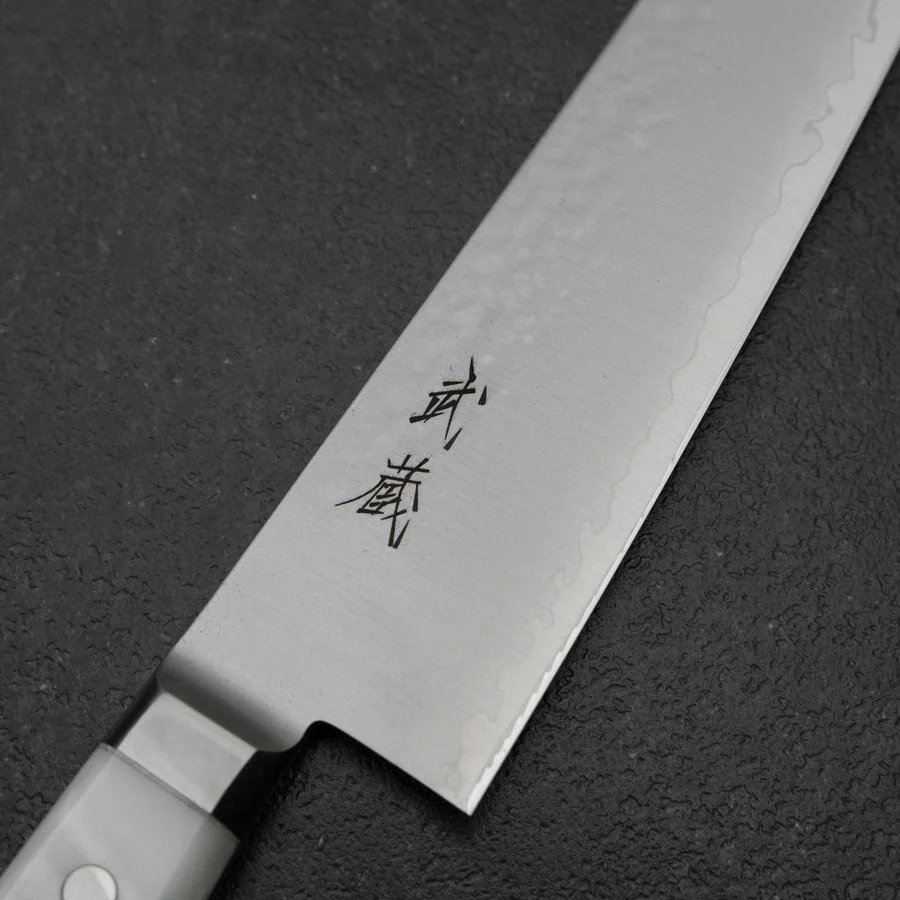 Gyuto VG-5 Tsuchime Weißer Marmor Griff 210mm - Image 3