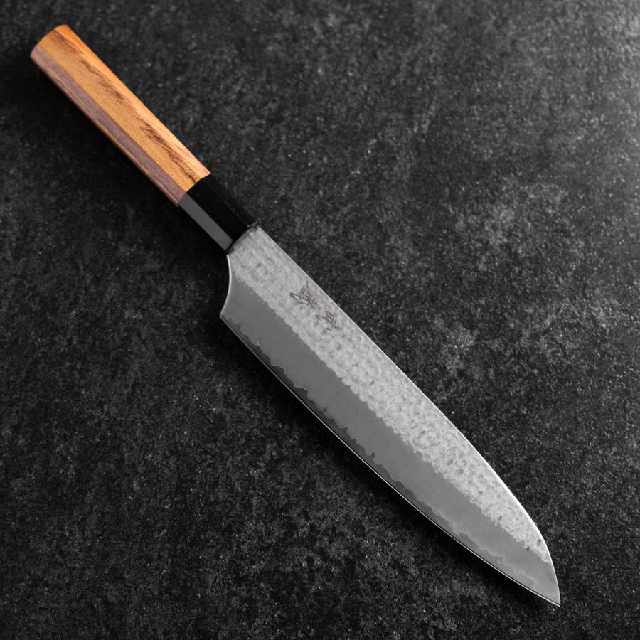 Gyuto VG-5 Tsuchime Büffelhorn und Bubinga Griff 210mm