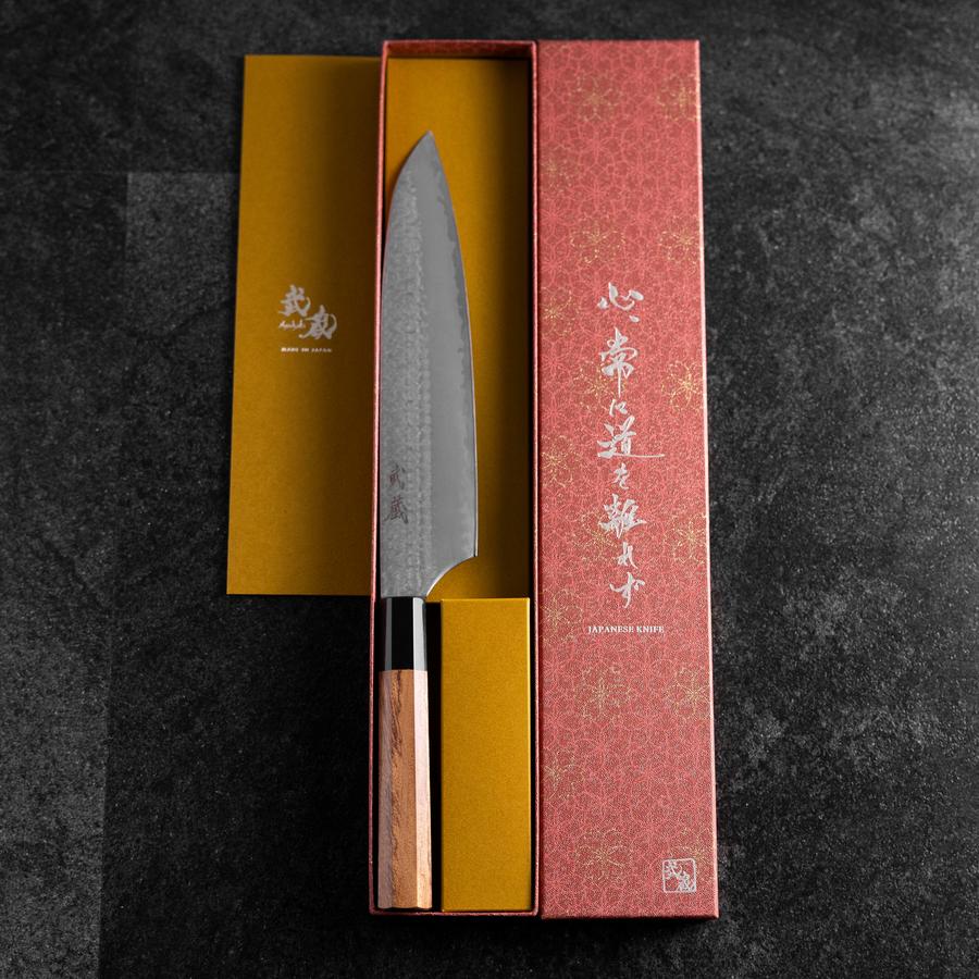 Gyuto VG-5 Tsuchime Büffelhorn und Bubinga Griff 210mm - Image 8