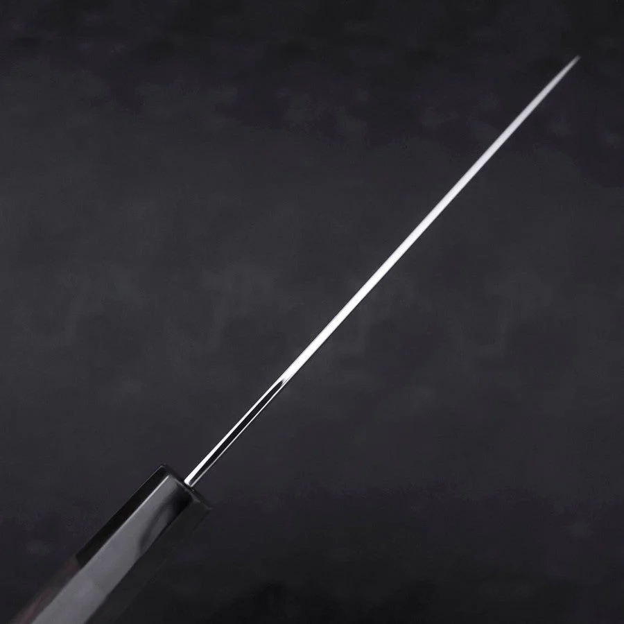 Gyuto White Steel #1 Kagami Sui-Honyaki Büffelhorn und Ebenholz Griff mit Scheide 210mm - Image 5