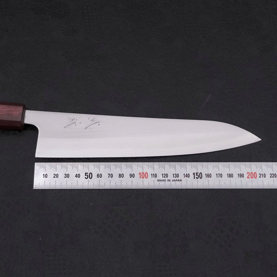 Gyuto White Steel #1 Poliert Lila Urushi Griff 210mm - Image 7