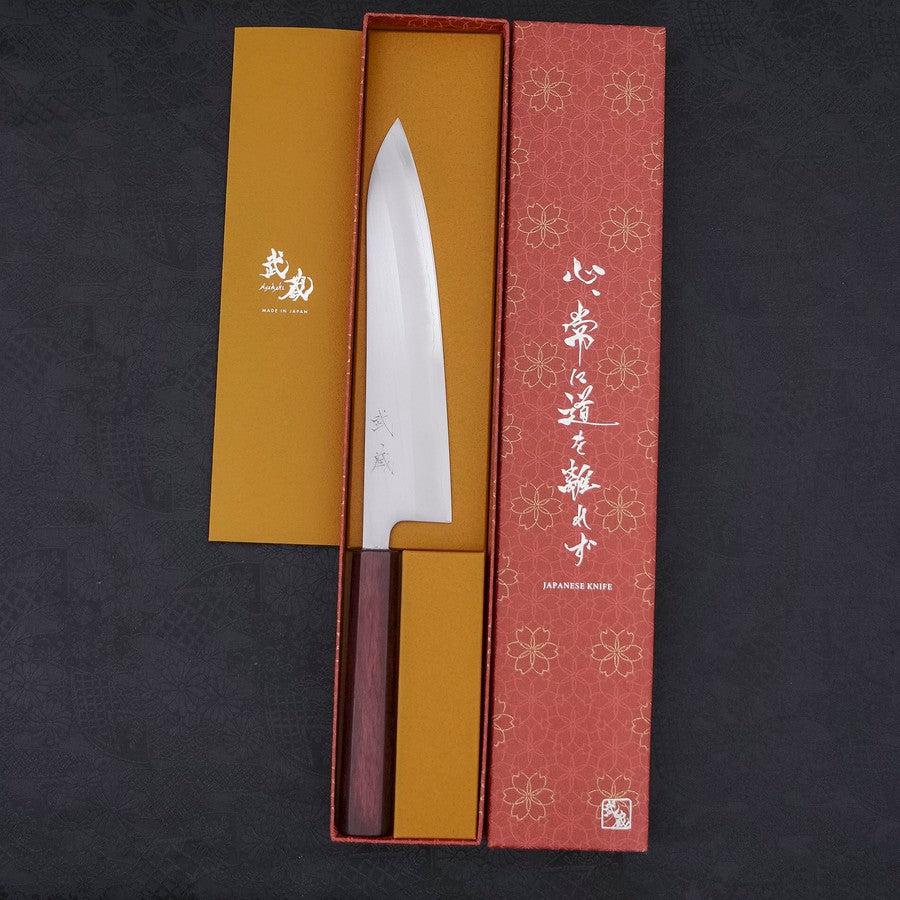 Gyuto White Steel #1 Poliert Lila Urushi Griff 210mm - Image 8