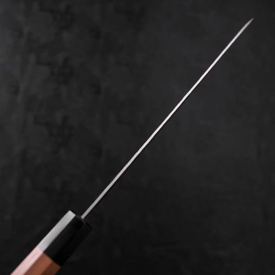 Gyuto White Steel #1 Edelstahlummantelung Tsuchime Walnussholz Griff 240mm - Image 5