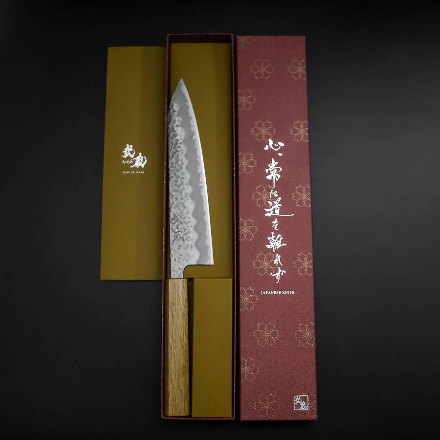 Gyuto White Steel #1 Tsuchime Walnussholz Griff 210mm - Image 8