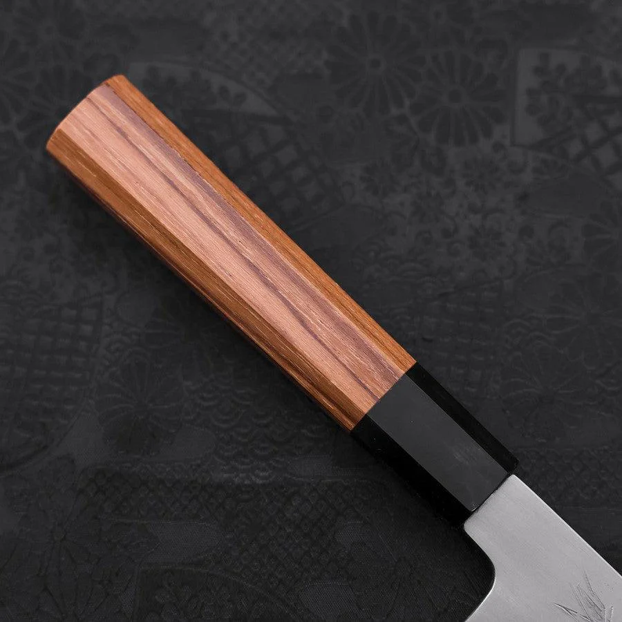 Gyuto White Steel #2 Kasumi Büffelhorn und Teakholz Griff 210mm - Image 6