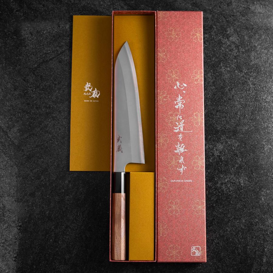 Gyuto Silver Steel #3 Kasumi Büffelhorn und Walnussholz Griff 210mm - Image 8