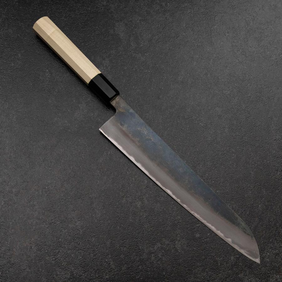 Gyuto White Steel #2 Kurouchi Büffelhorn und Magnolienholz Griff 240mm
