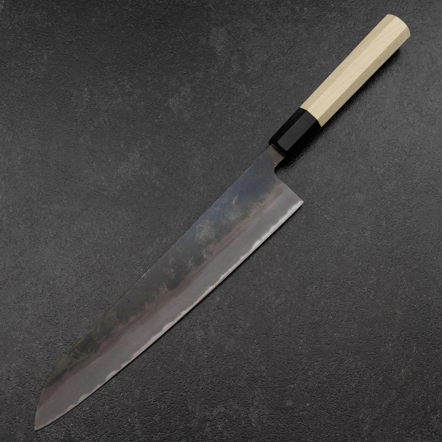 Gyuto White Steel #2 Kurouchi Büffelhorn und Magnolienholz Griff 240mm - Image 2