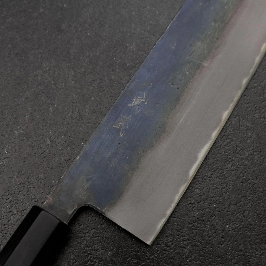 Gyuto White Steel #2 Kurouchi Büffelhorn und Magnolienholz Griff 240mm（größere Breite） - Image 3