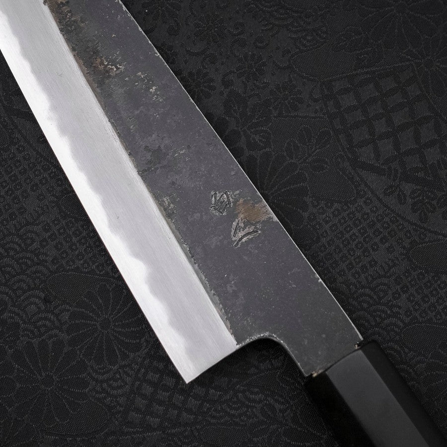 Gyuto White Steel #2 Kurouchi Chokin "Drache" Büffelhorn und Ebenholz Griff 210mm - Image 3