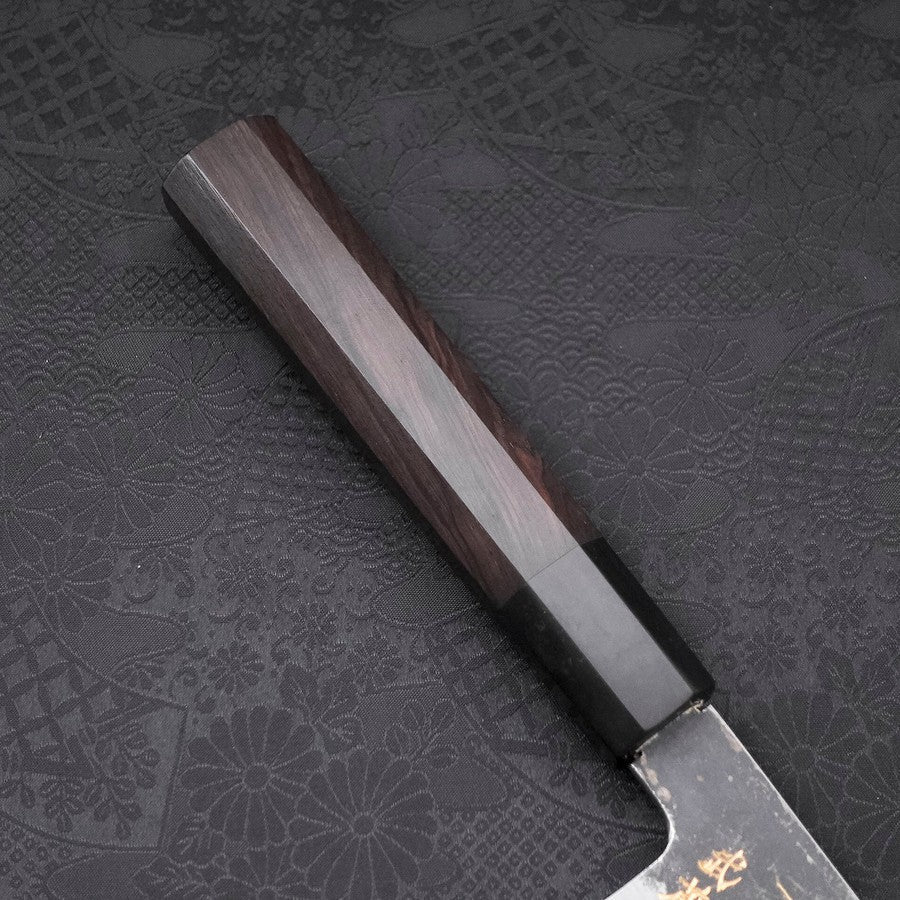 Gyuto White Steel #2 Kurouchi Chokin "Drache" Büffelhorn und Ebenholz Griff 210mm - Image 8