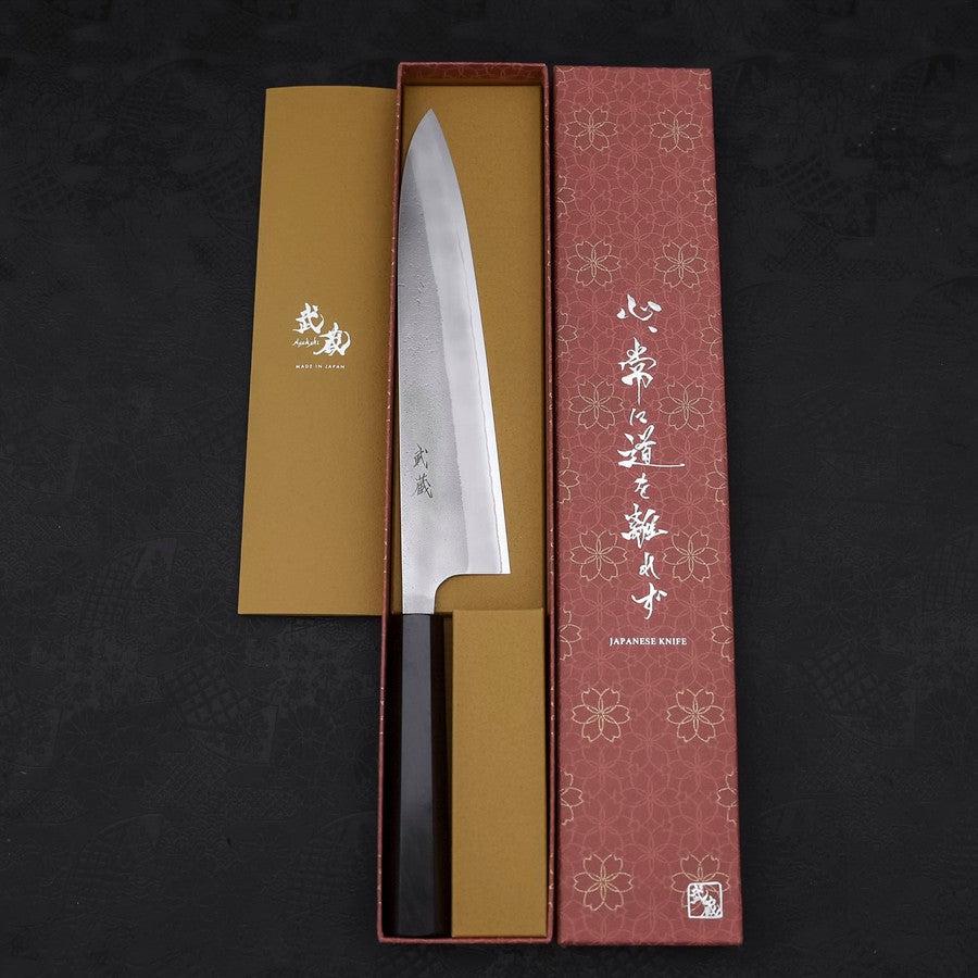 Gyuto White Steel #2 Nashiji Ebenholz Griff 240mm - Image 8