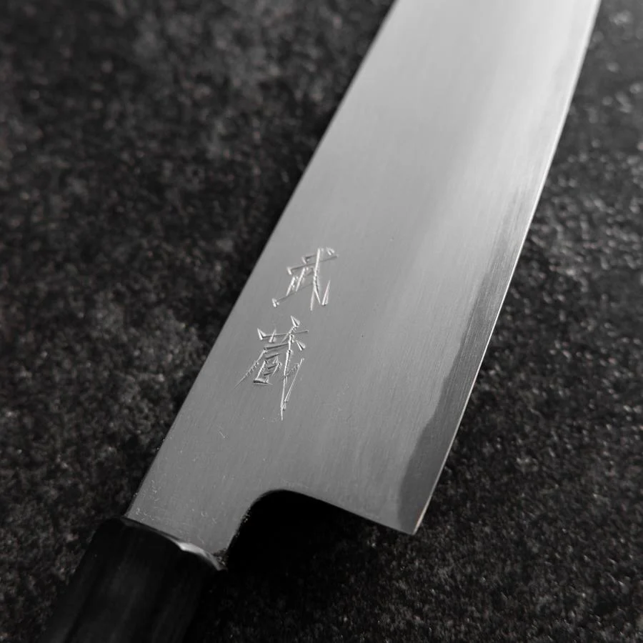 Gyuto White Steel #2 Poliert Büffelhorn und Magnolienholz Griff 165mm - Image 3