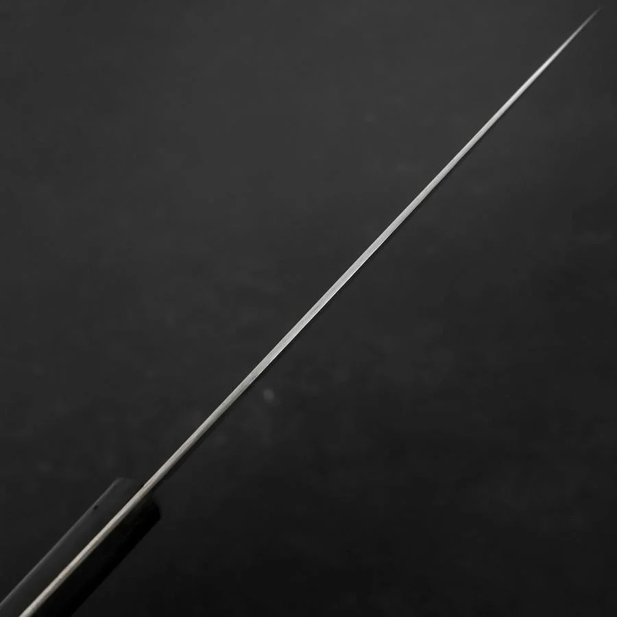 Gyuto White Steel #2 Edelstahlummantelung Poliert Schwarzer Westlicher Griff 180mm - Image 5