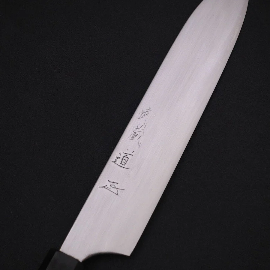 Gyuto White Steel #2 Super Poliert Büffelhorn und Ebenholz Griff 190mm - Image 3
