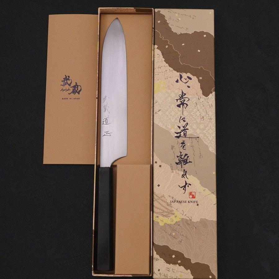 Gyuto White Steel #2 Super Poliert Büffelhorn und Ebenholz Griff 190mm - Image 8