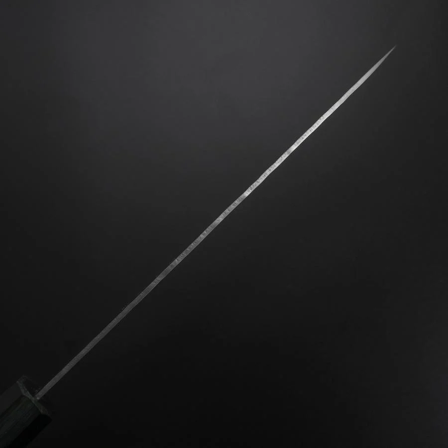 Gyuto White Steel #2 Tsuchime Dunkelblauer Urushi Griff 180mm - Image 5