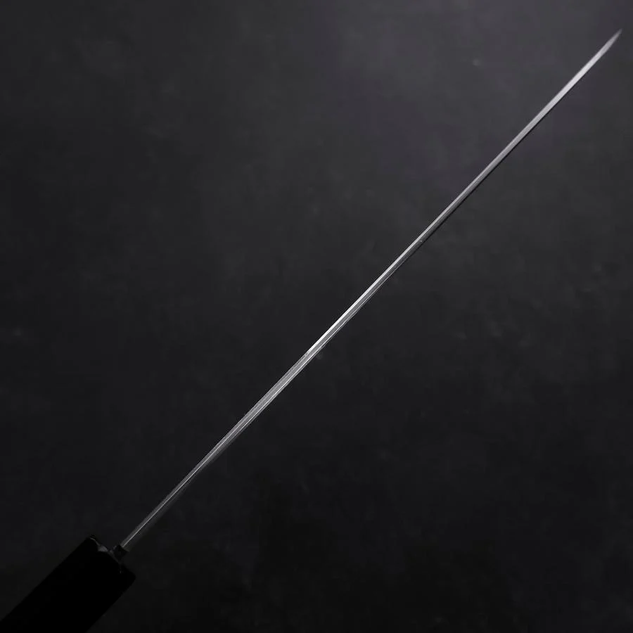 Gyuto White Steel #3 Kagami Honyaki Büffelhorn und Ebenholz Griff 240mm - Image 5