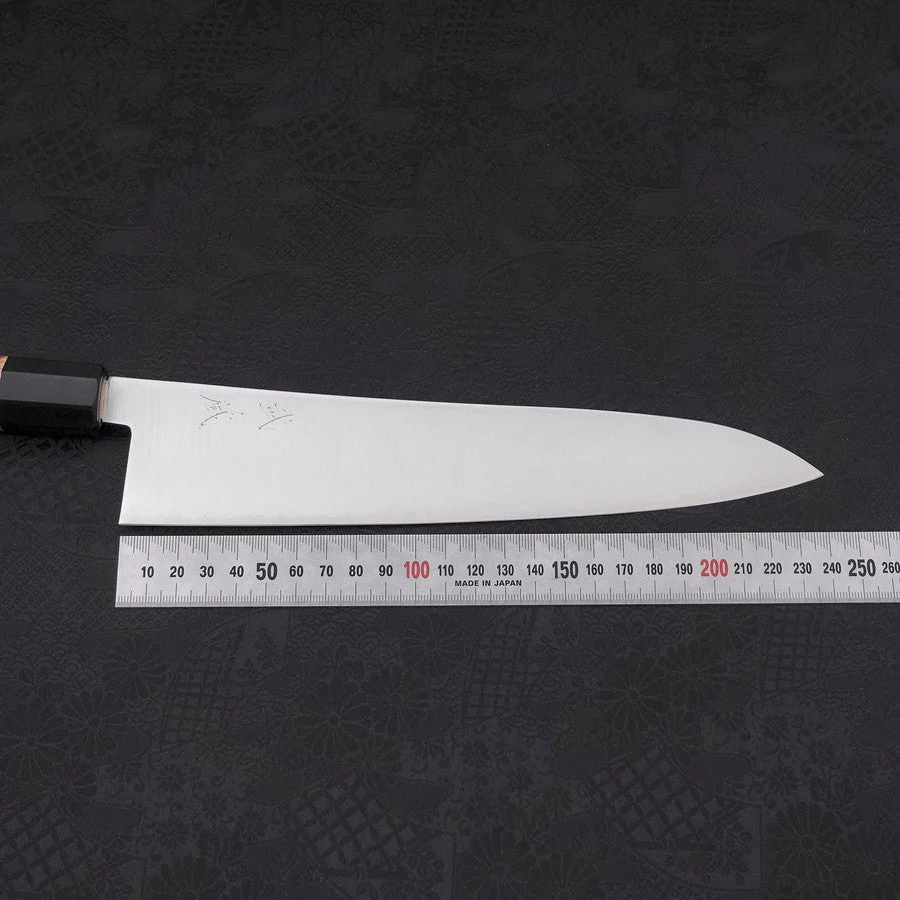 Gyuto ZDP-189 Poliert Büffelhorn und Kastanieholz Griff 240mm - Image 7