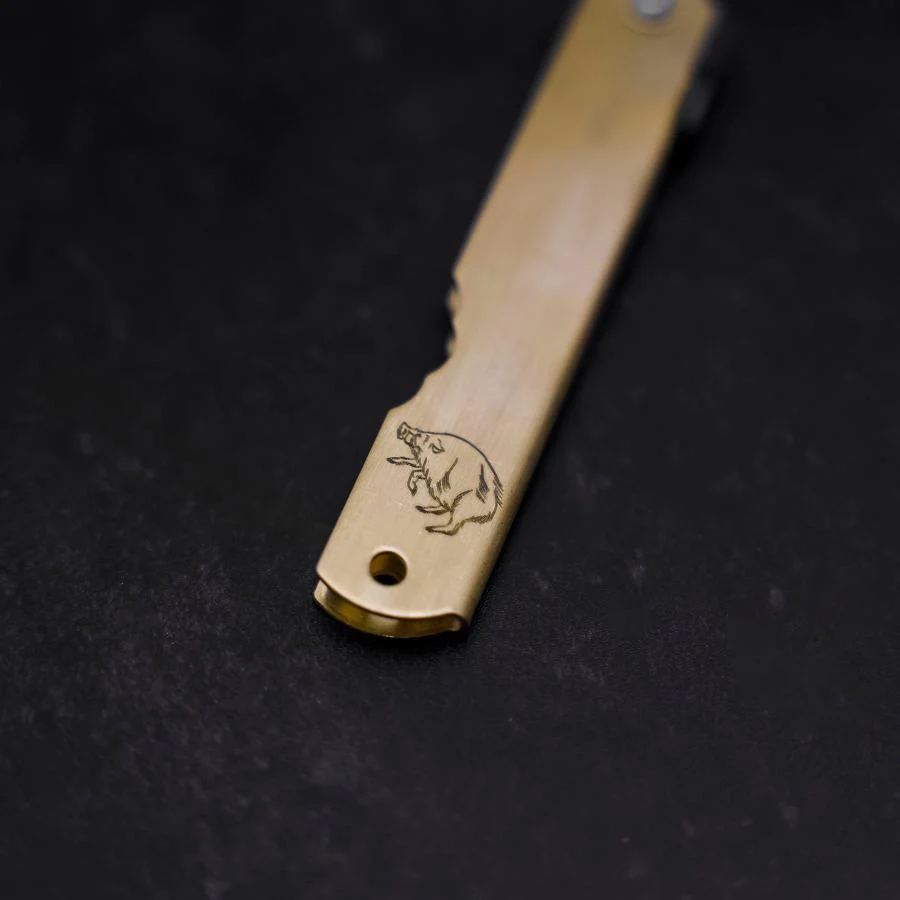 Higonokami Aogami Eto Inoshishi 80mm Messing - Image 4