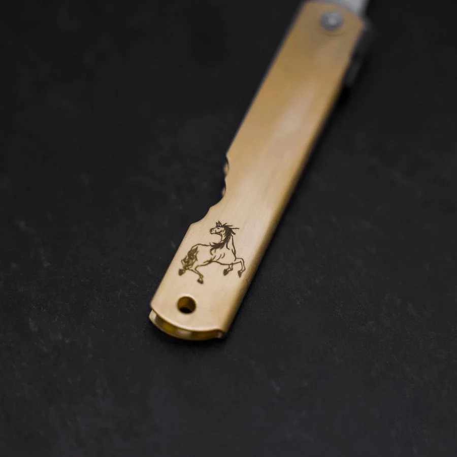 Higonokami Aogami Eto Uma 80mm Messing - Image 4