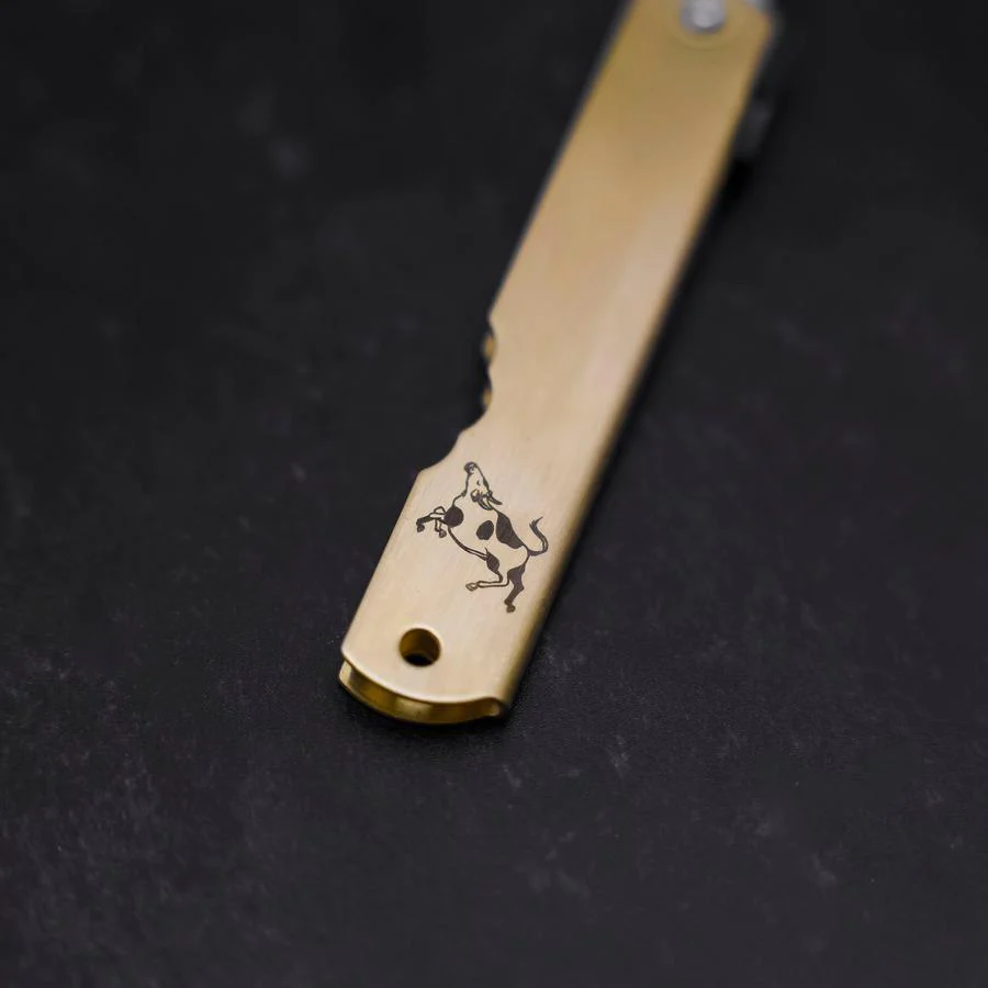 Higonokami Aogami Eto Ushi 80mm Messing - Image 4