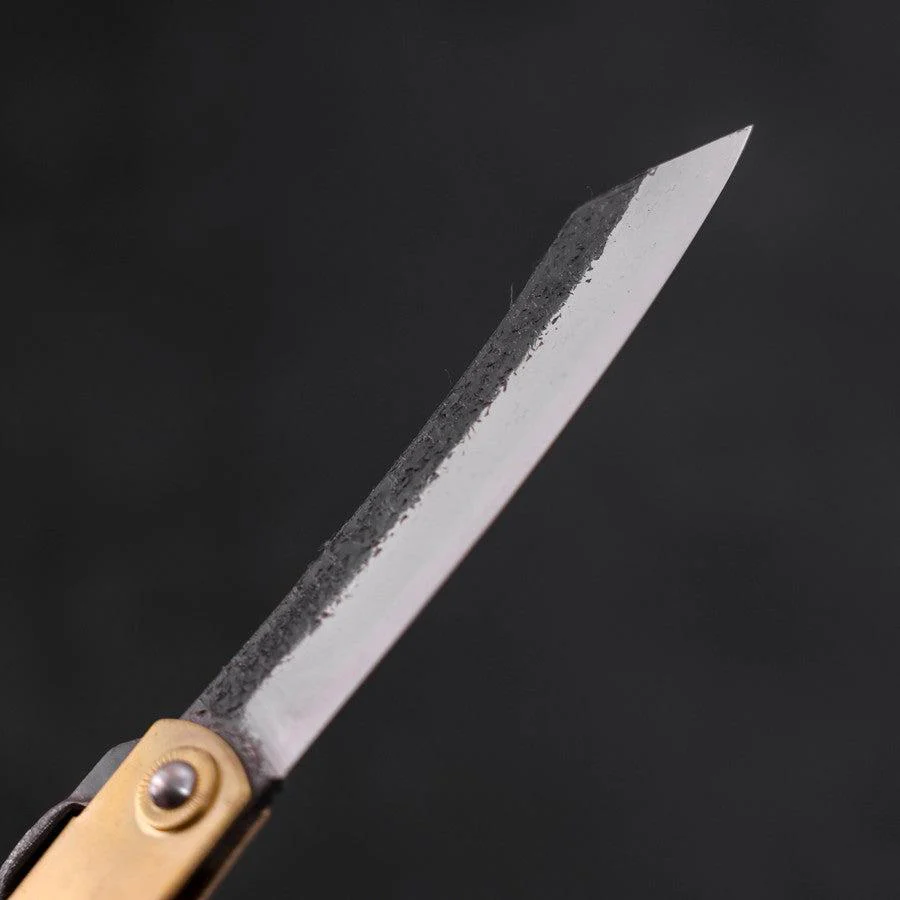 Higonokami Aogami Messing Kurouchi Tsuchime 120mm - Image 3