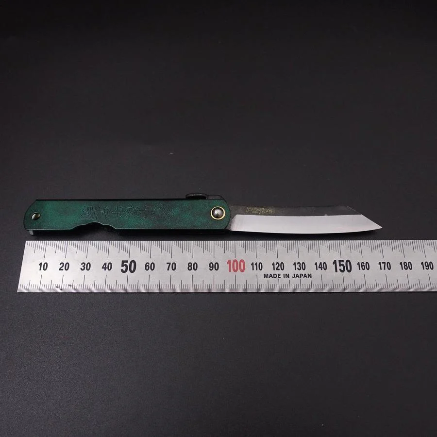 Higonokami Blue Steel 80mm Gold Jade - Image 4