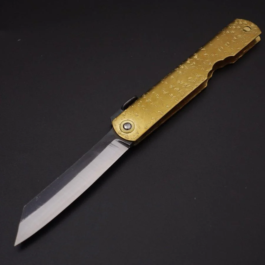 Higonokami Blue Steel 80mm Helles Gold - Image 2