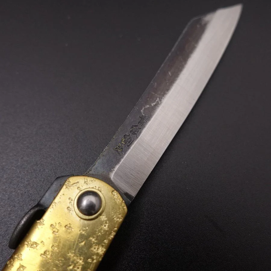 Higonokami Blue Steel 80mm Helles Gold - Image 3