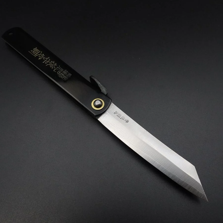 Higonokami Blue Steel Damast Schwarz 100mm