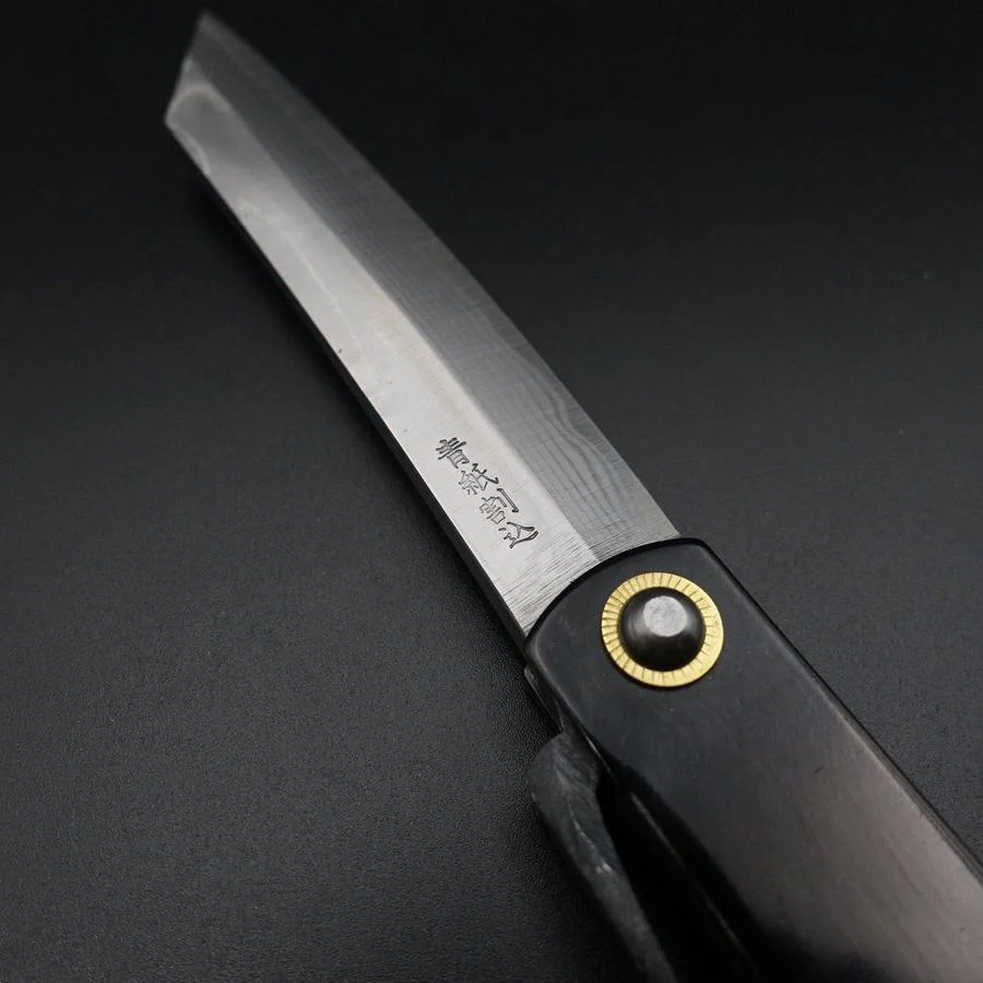 Higonokami Blue Steel Damast Schwarz 100mm - Image 2