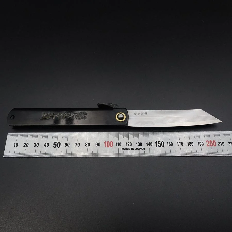 Higonokami Blue Steel Damast Schwarz 100mm - Image 4