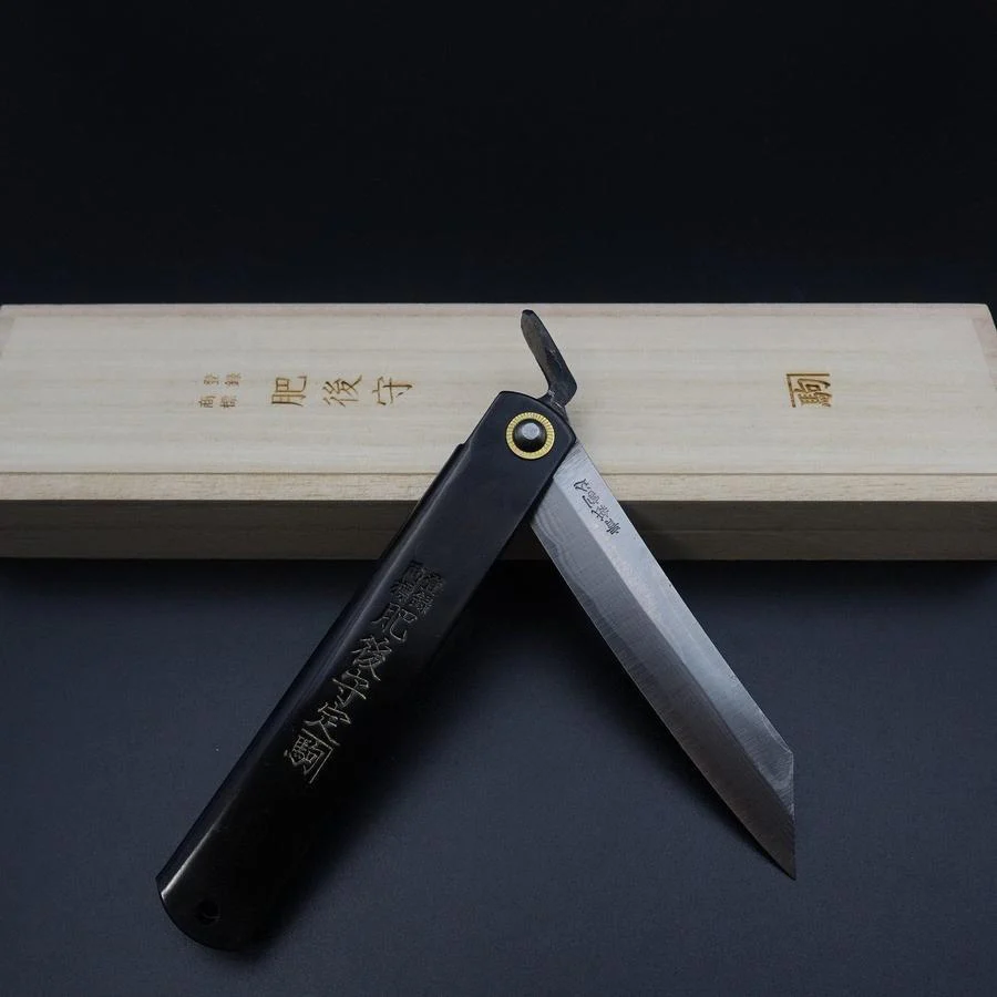 Higonokami Blue Steel Damast Schwarz 100mm - Image 6