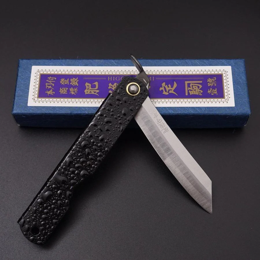 Higonokami Mizushibuki Blue Steel Schwarz 80mm - Image 5