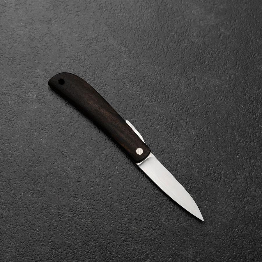 Higonokami VG-10 Schwarzes Persimonenholz Outdoor-Messer 60mm mit Weinroter Lederscheide