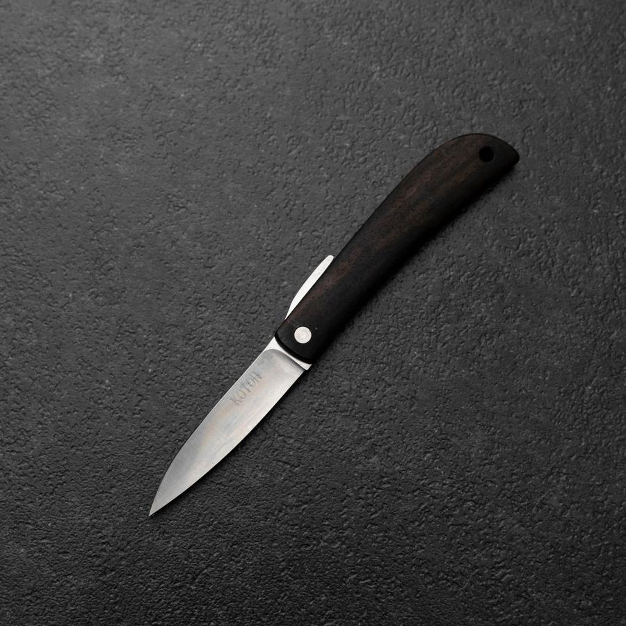 Higonokami VG-10 Schwarzes Persimonenholz Outdoor-Messer 60mm mit Weinroter Lederscheide - Image 2