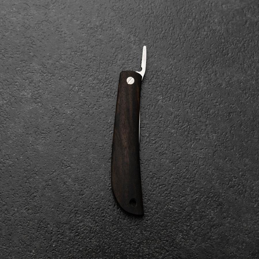 Higonokami VG-10 Schwarzes Persimonenholz Outdoor-Messer 60mm mit Weinroter Lederscheide - Image 3