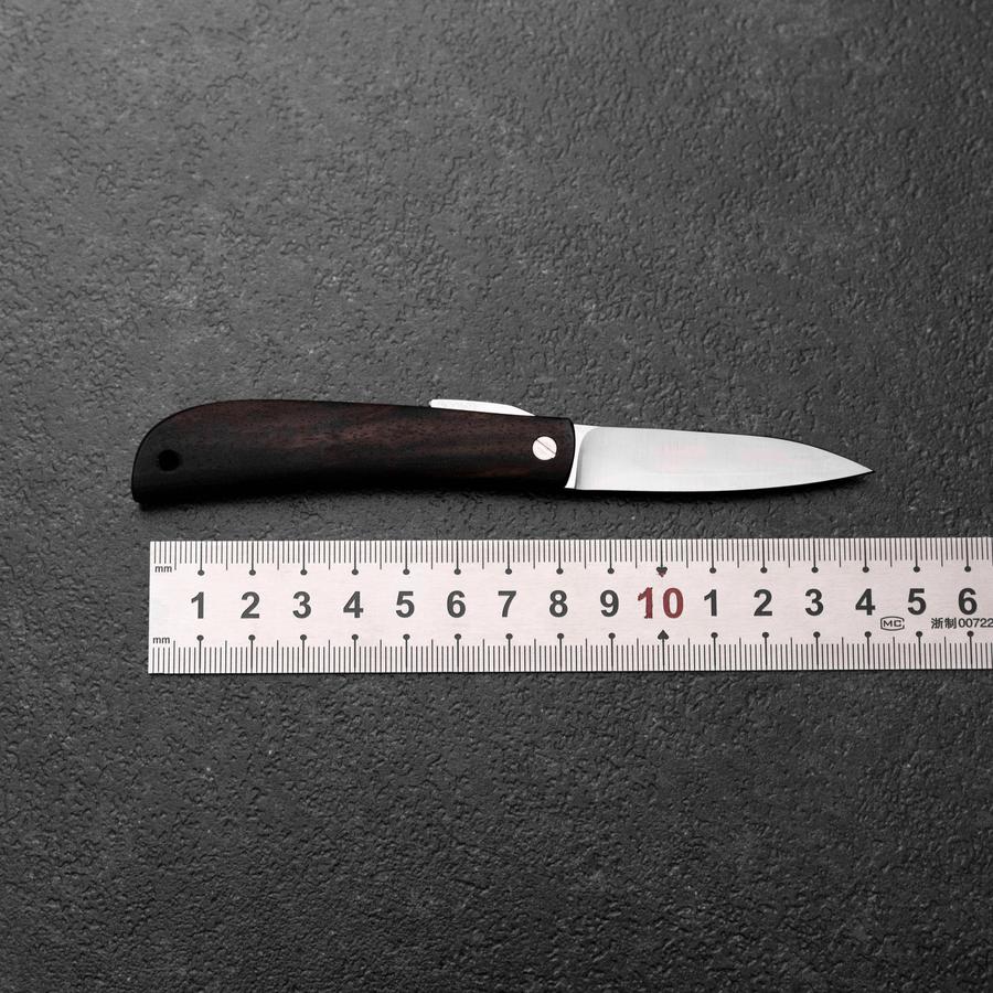 Higonokami VG-10 Schwarzes Persimonenholz Outdoor-Messer 60mm mit Weinroter Lederscheide - Image 4